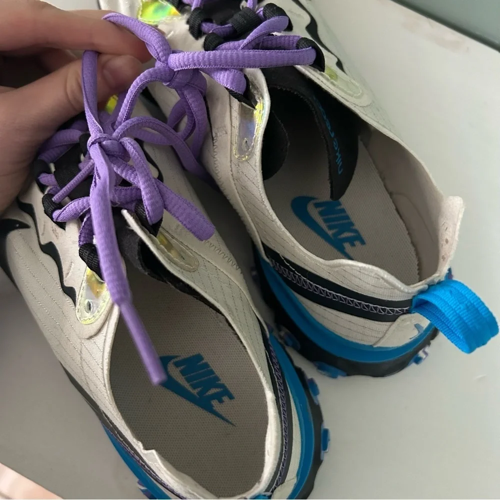 Nike React Element 55‎ Off Noir Hero Blue Purple with Metallic Stripes